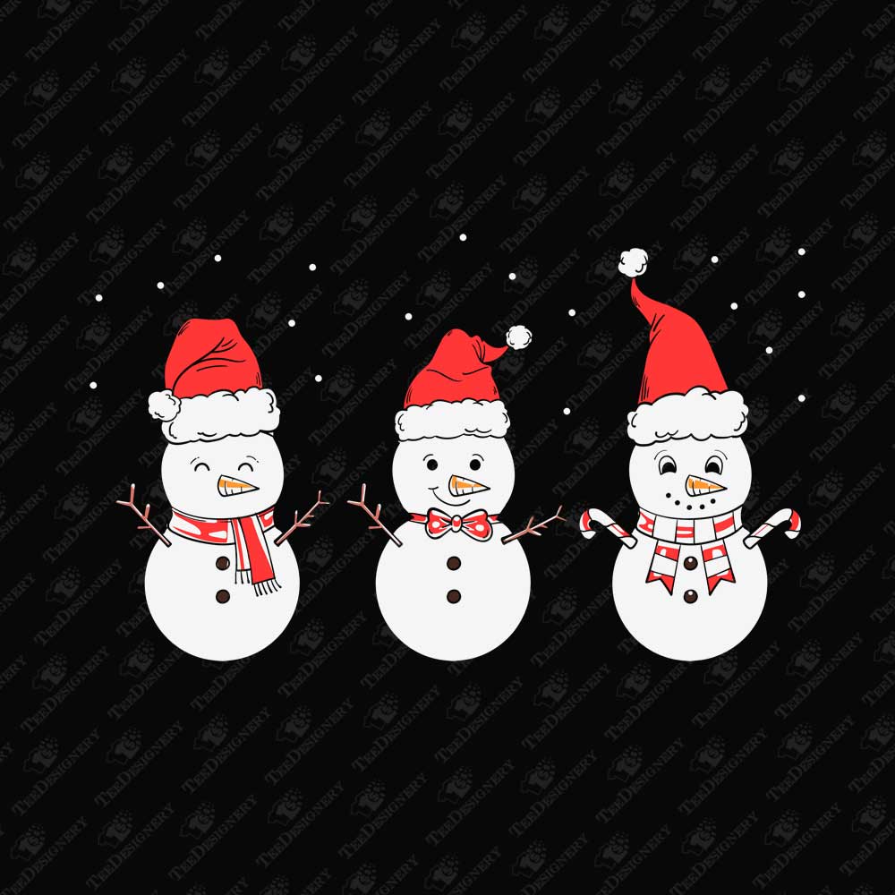 christmas-xmas-snowmen-in-red-pom-pom-hats-sublimation-clipart