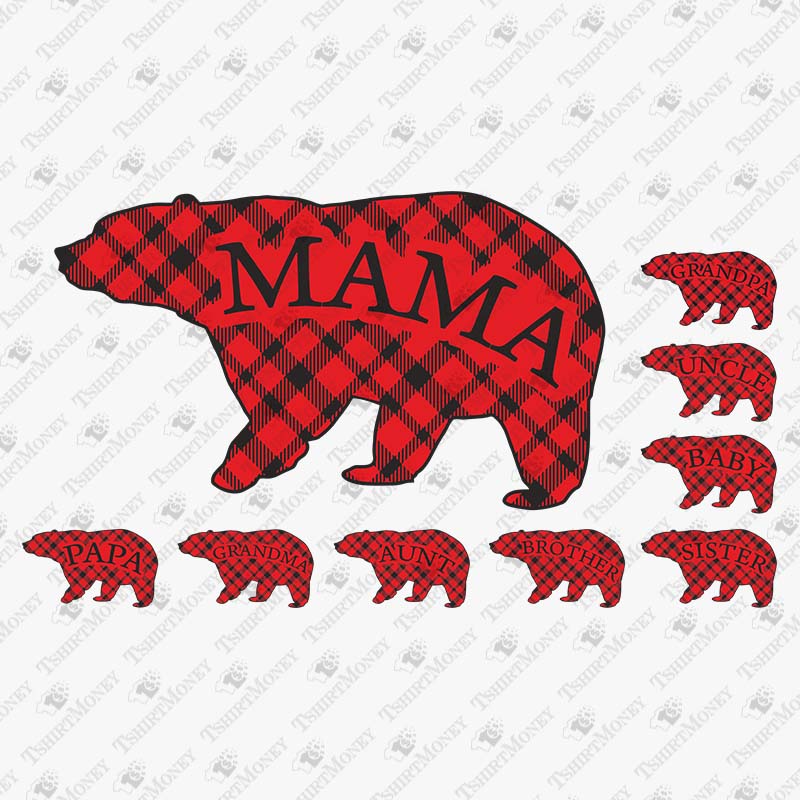 red-plaid-mama-bear-family-svg-cut-file