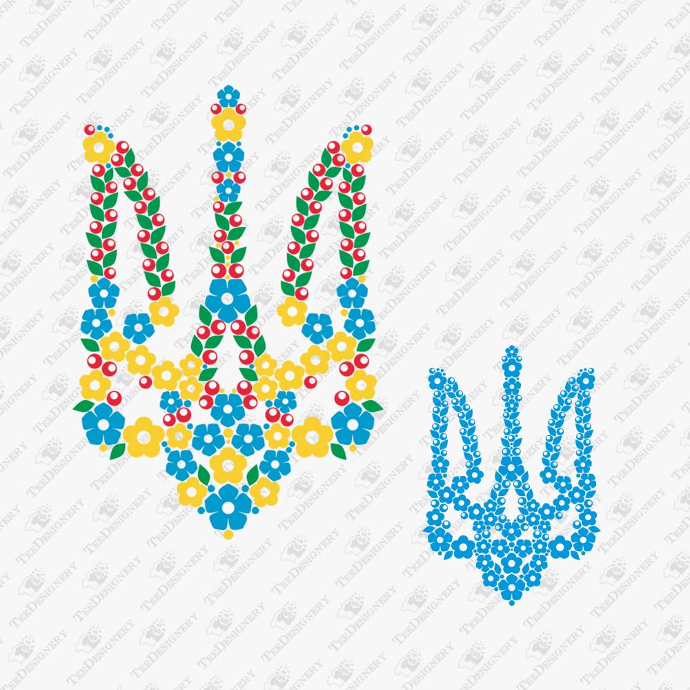 ukraine-coat-of-arms-flowers-cuttable-svg-and-distressed-sublimation-design